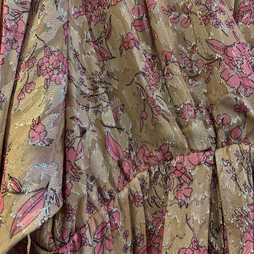Pinko long sleeved floral wrap pink dress - Picture 4 of 8